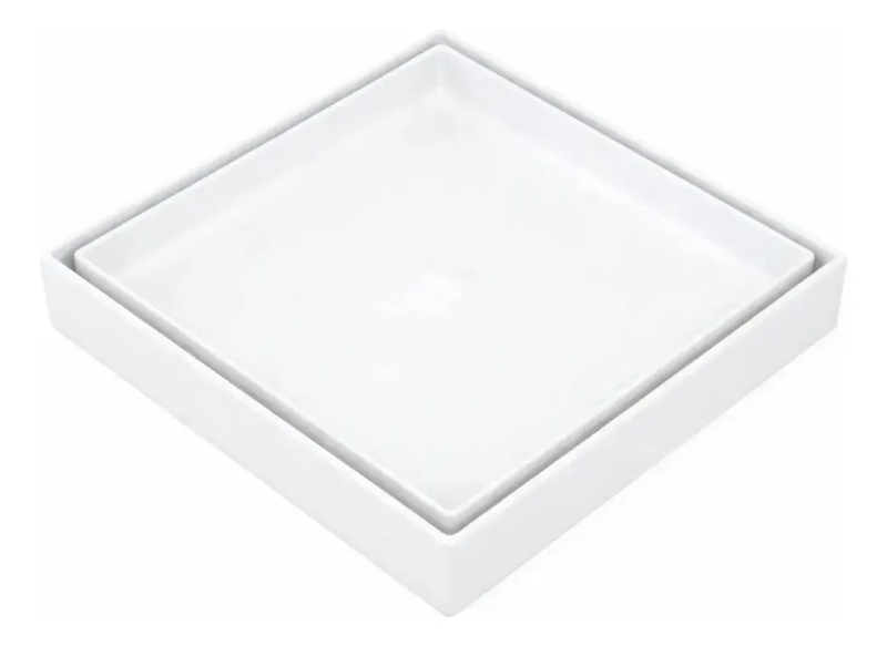 Ralo Oculto Quadrado 10x10 cm Branco