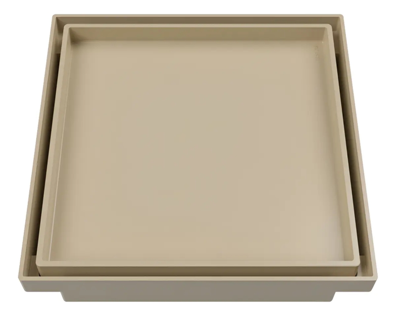 Ralo Oculto Quadrado 15X15 cm Bege