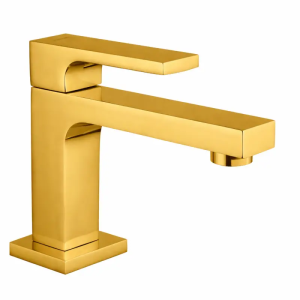 Torneira fixa bancada Piazza Baixa Âmbar Gold 11.5090 C-80 1/4 Volta